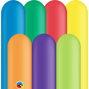Qualatex Q260 standard balloons in assorted colours