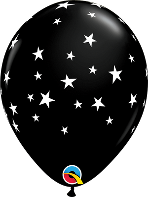 Open image in slideshow, Qualatex 11&quot; round &#39;Star&#39; print balloons (25 pack)
