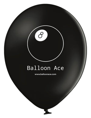 Open image in slideshow, Balloon Ace &quot;8 Ball&quot; logo (Belbal) 14&quot; round standard balloons
