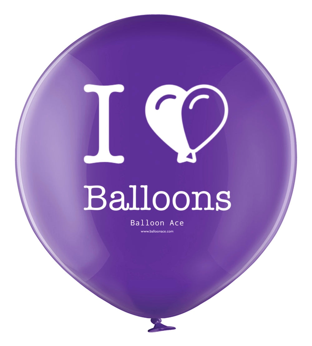Balloon Ace I Love Balloons Logo Belbal 17 Round Crystal Balloons