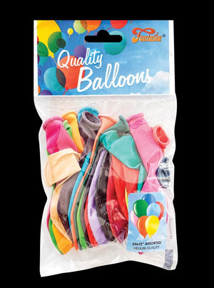 Open image in slideshow, Fantasia 12&quot; round assorted balloons (20 bag)
