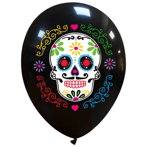 Open image in slideshow, Cattex 12&quot; round standard &#39;sugar skull&#39; balloons
