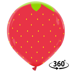 Open image in slideshow, Cattex 24&quot; round standard &#39;strawberry&#39; balloons
