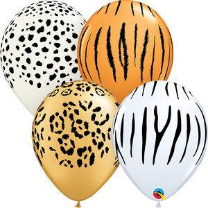 Open image in slideshow, Qualatex 11&quot; round &#39;Safari&#39; print balloons (25 pack)
