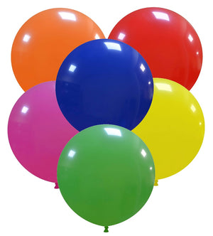 Cattex 19" round standard and crystal balloons in assorted colours