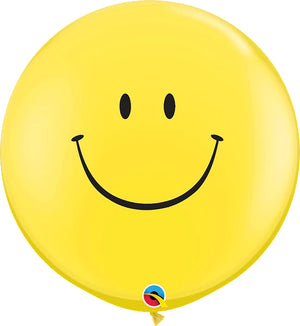 Open image in slideshow, Qualatex 36&quot; round standard smiley balloons
