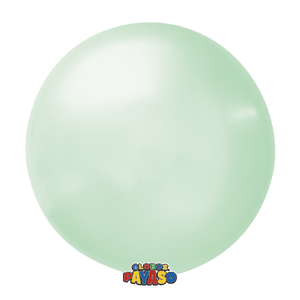Open image in slideshow, Globos Payaso 24&quot; round soap bubble crystal balloons in green
