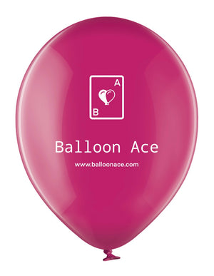 Balloon Ace logo (Belbal) 14" round crystal fuchsia balloons