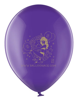 Open image in slideshow, Balloon Ace &quot;Gold Edition&quot; tattoo logo (Belbal) 14&quot; round crystal purple balloons
