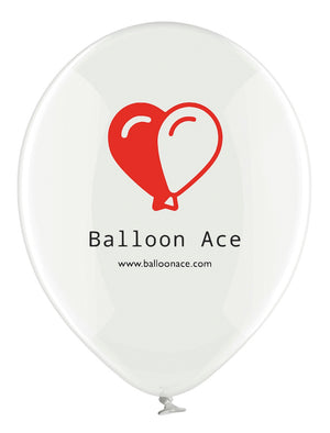 Open image in slideshow, Balloon Ace heart logo (Belbal) 14&quot; round crystal clear balloons
