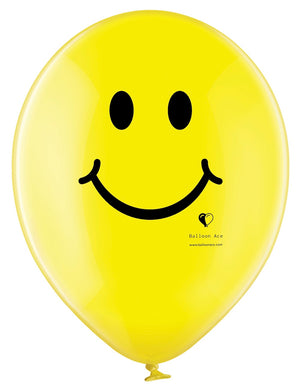 Balloon Ace "Smiley" logo (Belbal) 14" round crystal balloons