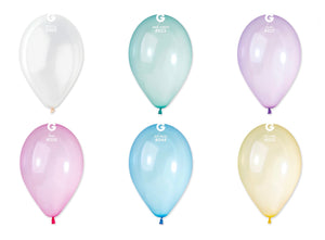 Gemar 13" round crystal balloons in Balloon Ace assortment (50 bag)