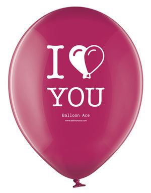 Open image in slideshow, Balloon Ace &quot;I Love You&quot; logo (Belbal) 14&quot; round crystal balloons
