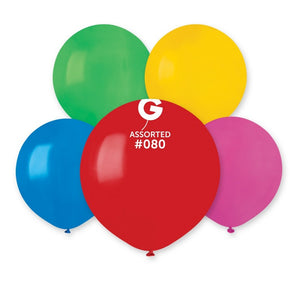 Gemar 19" round assorted balloons in classic assortment (25 bag)